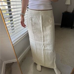 Mango Cream Tan Maxi Pencil Skirt Resort Wear